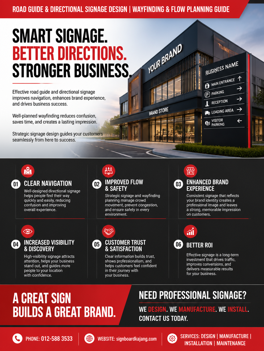 Road Guide & Directional Signage Design | Wayfinding & Flow Planning Guide