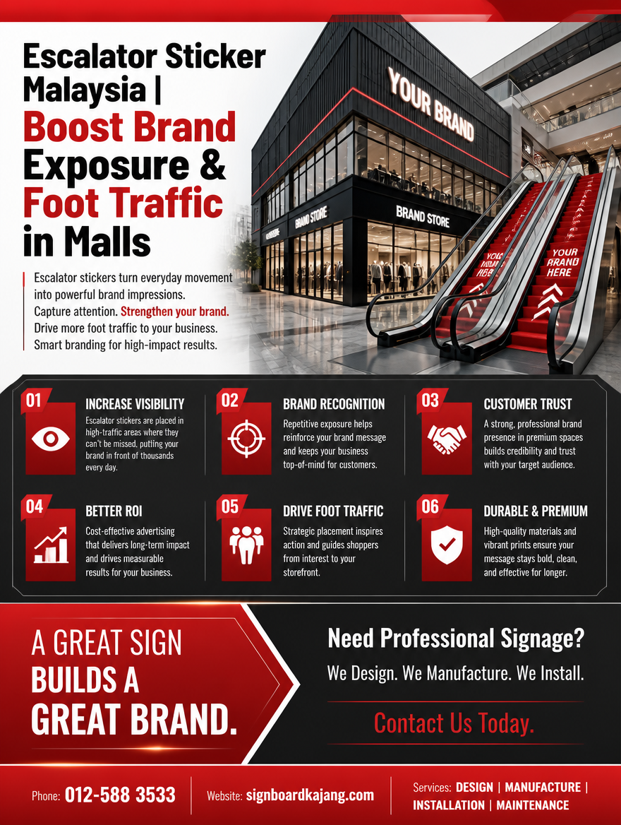Escalator Sticker Malaysia | Boost Brand Exposure & Foot Traffic in Malls