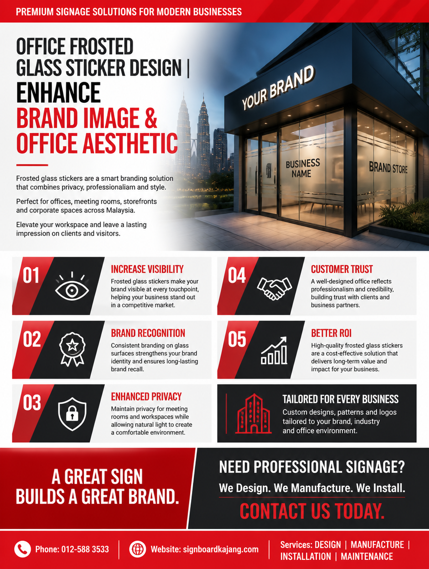 Office Frosted Glass Sticker Design | Enhance Brand Image & Office Aesthetic