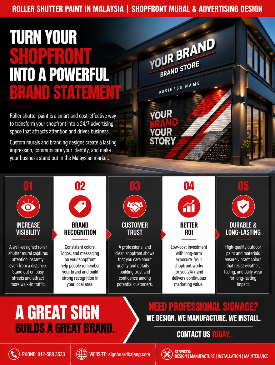 Roller Shutter Paint in Malaysia | Shopfront Mural & Advertising Design