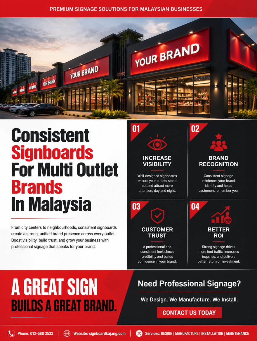 Consistent Signboards For Multi Outlet Brands In Malaysia