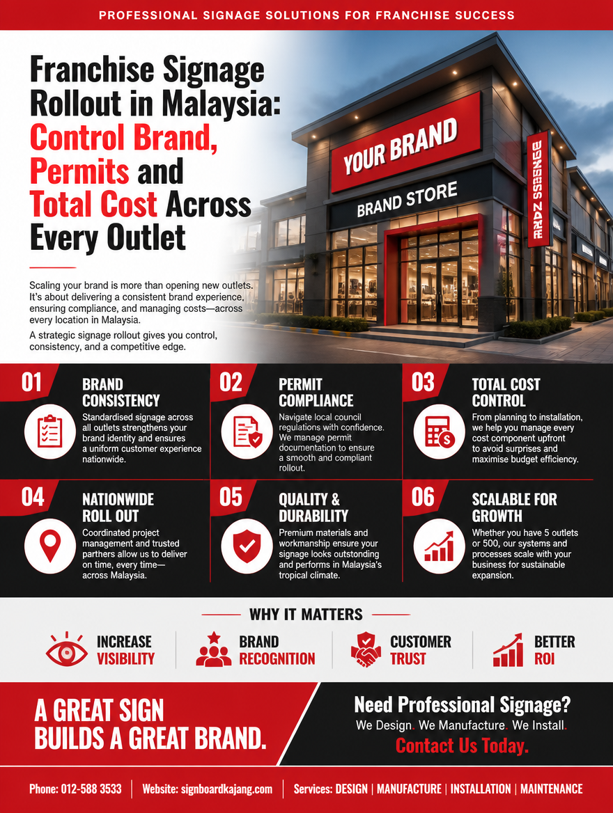 Franchise Signage Rollout in Malaysia: Control Brand, Permits and Total Cost Across Every Outlet