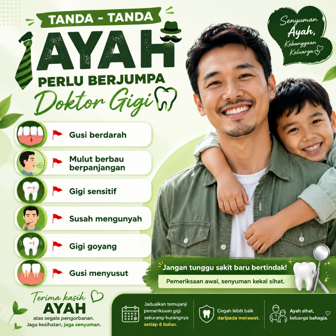 Tanda-Tanda Ayah Perlu Berjumpa Doktor Gigi
