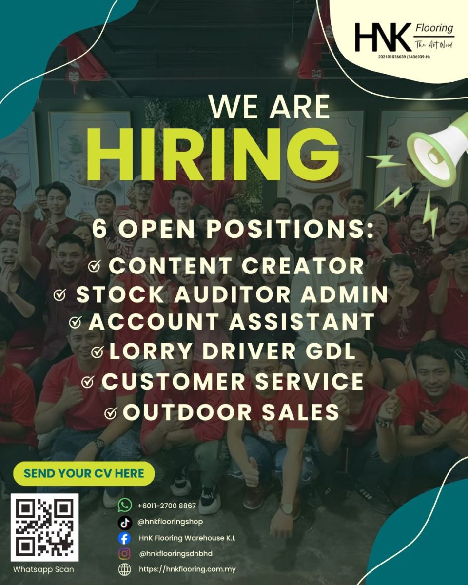 WE ARE HIRING 6 OPEN POSITIONS