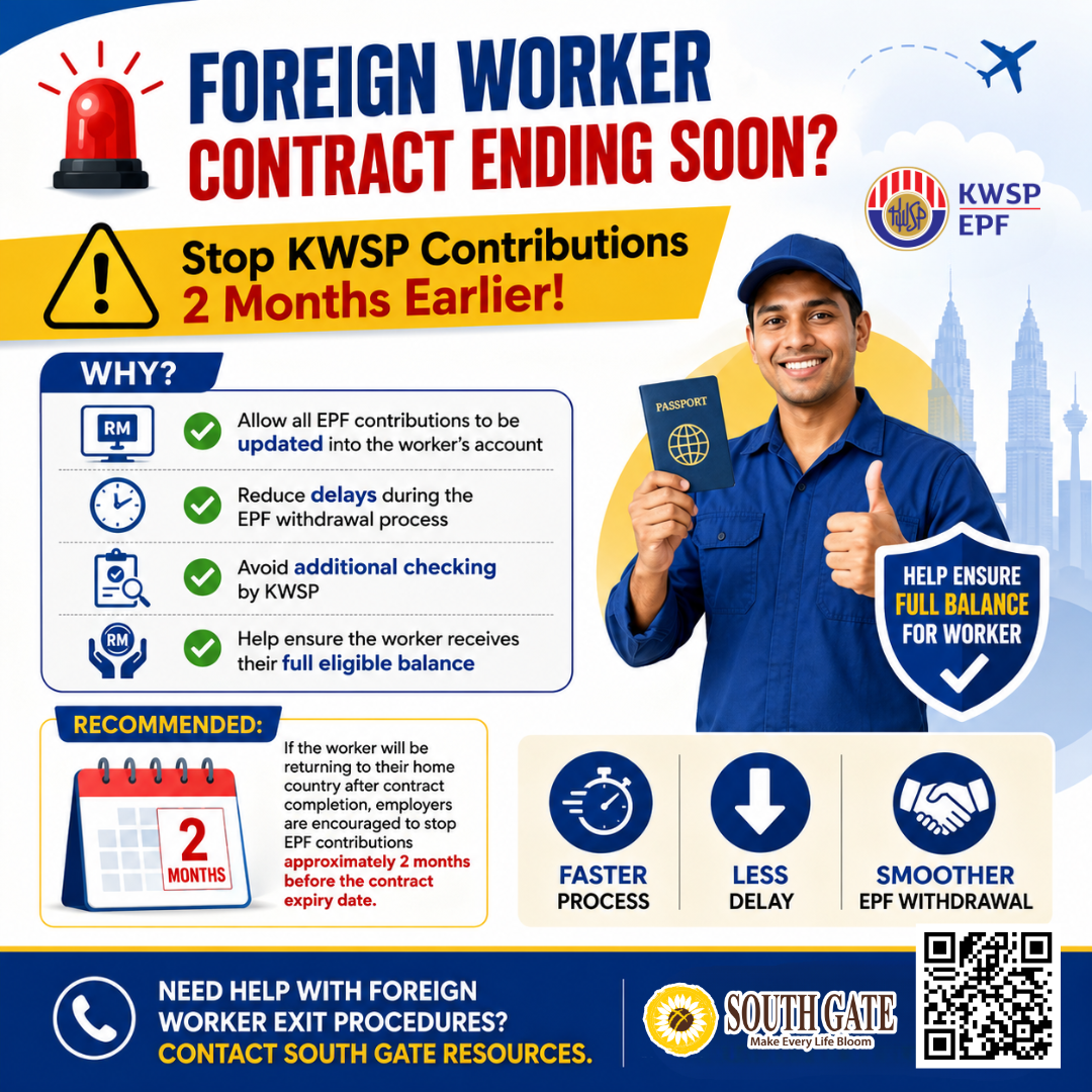 为什么雇主应该在外劳合约到期前 2 个月停止缴纳 EPF(KWSP)?