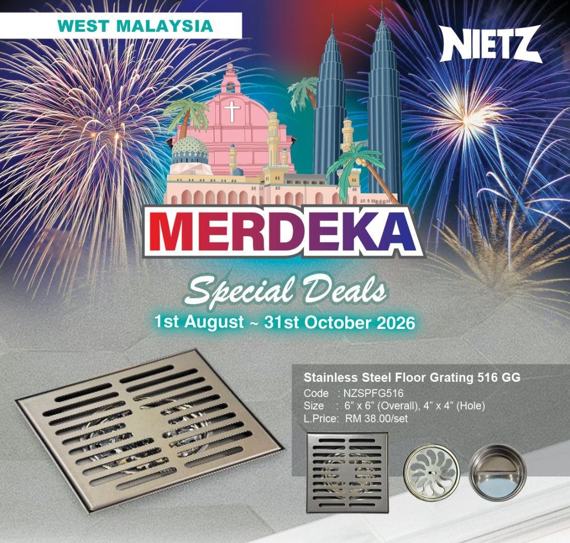 *MERDEKA SPECIAL DEALS* NIETZ STAINLESS STEEL FLOOR GRATING 516 GG (NZSPFG516)