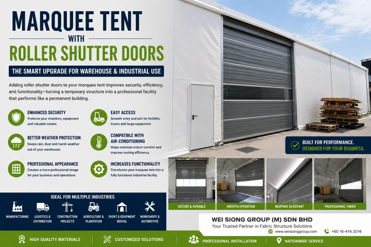 Why Add Roller Shutter Doors to Your Marquee Tent? The Ultimate Upgrade for Warehouse & Industrial Applications