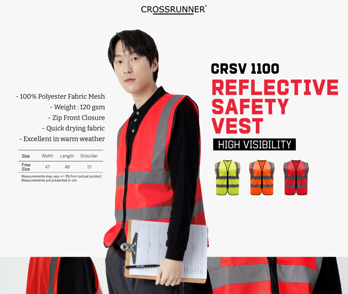 CROSSRUNNER CRSV 1100 Reflective Safety Vest