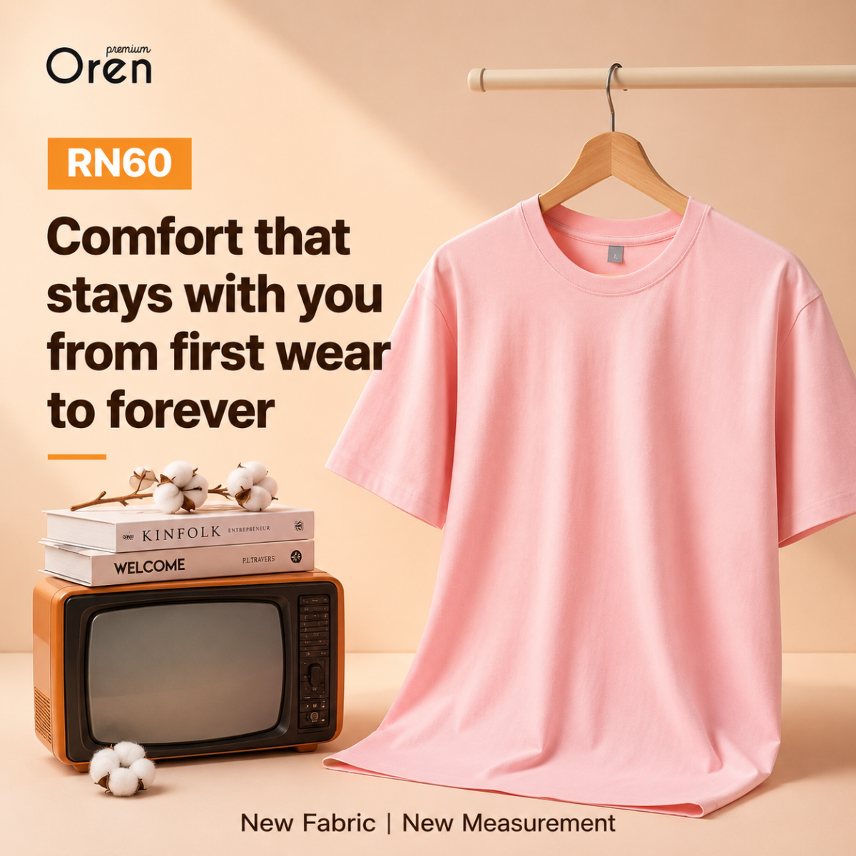 Combed Cotton Short Sleeve Basic Tee ( RN60 )