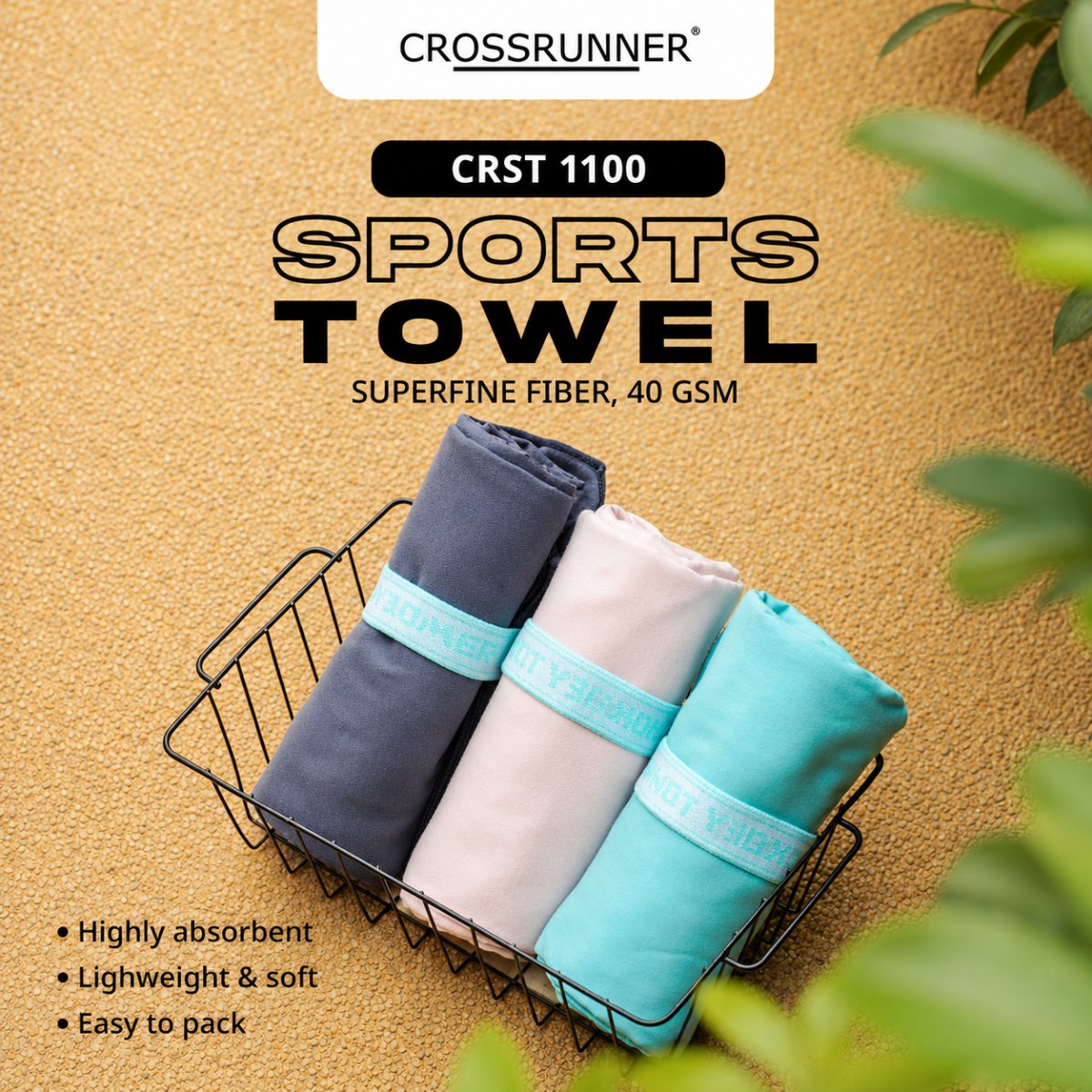 Stay dry. Stay focused. Perform better. The Quick Dry Sports Towel ( CRST 1100 ) is built for movement, from intense workouts to outdoor adventures.