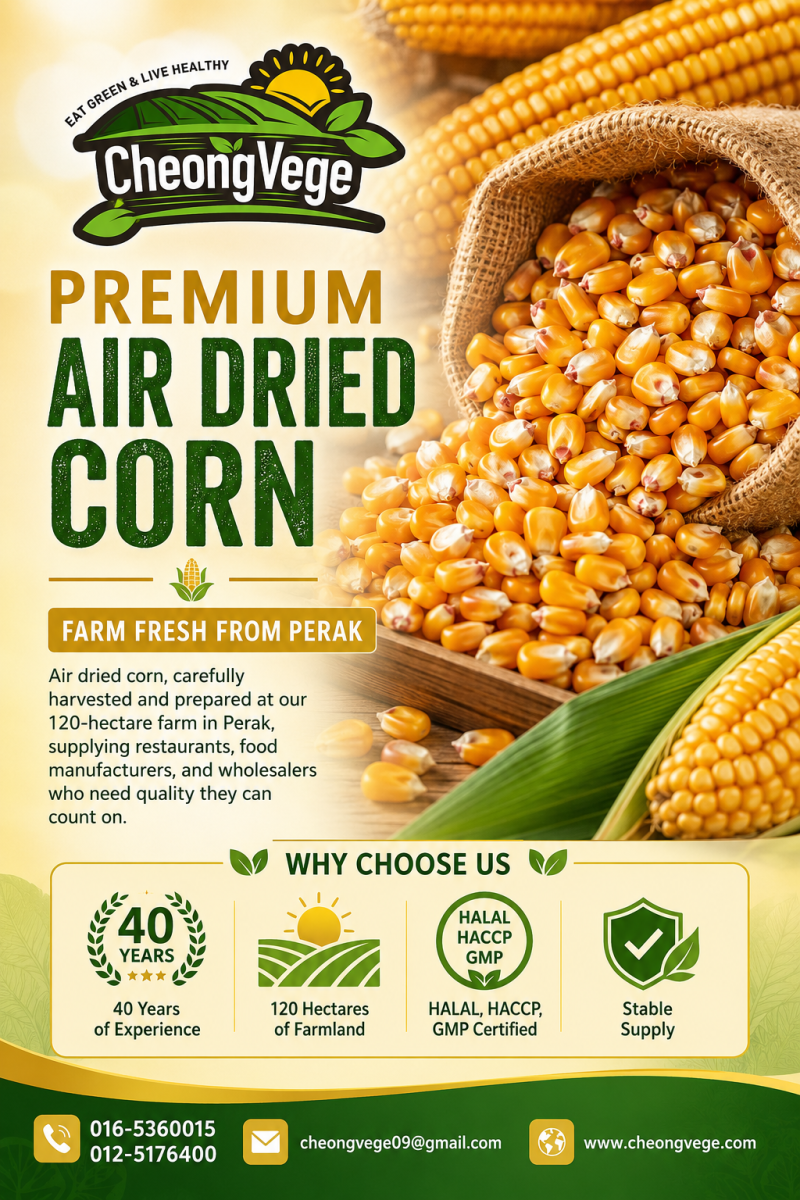 Premium Air Dried Corn Supplier Malaysia | Cheong Vege