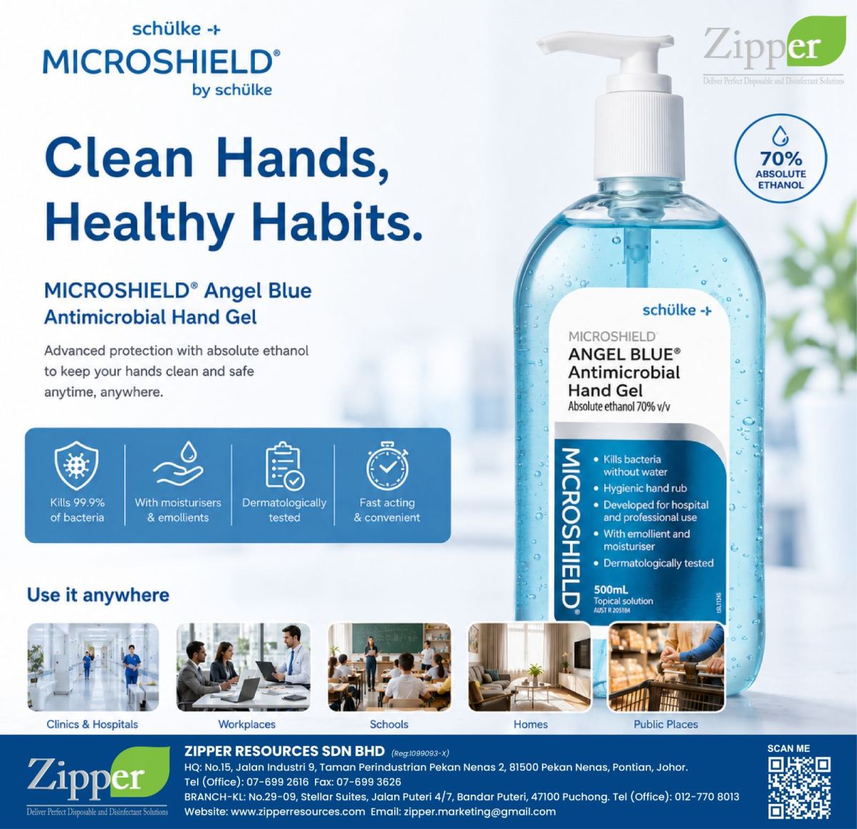 MICROSHIELD® Angel Blue Antimicrobial Hand Gel