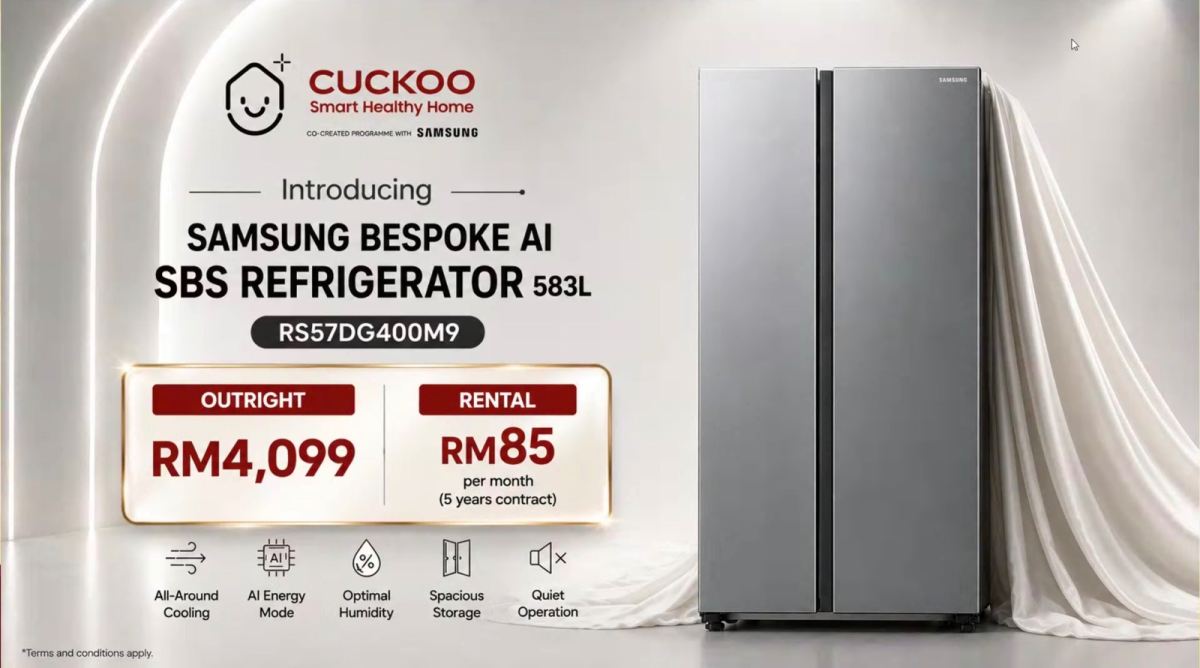 Samsung Bespoke AI Side-by-Side Refrigerator 583L Malaysia
