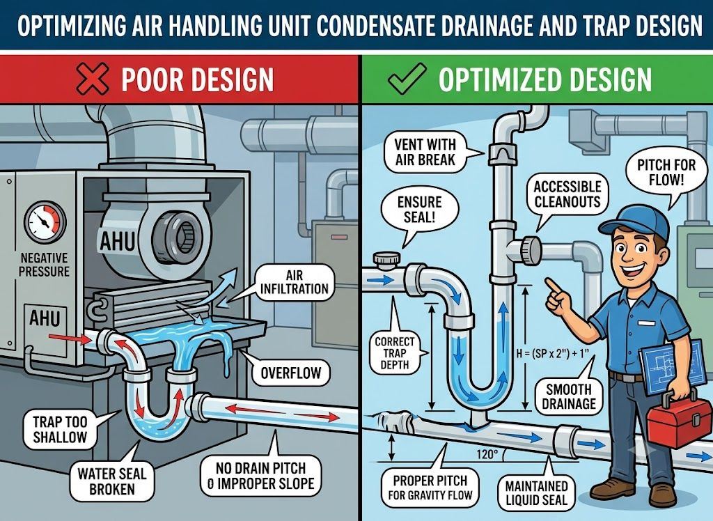 Optimizing Air Handling Unit Condensate Drainage and Trap Design