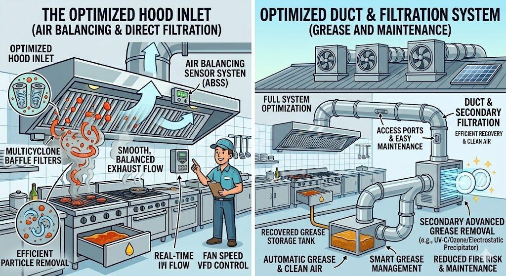 Optimizing Kitchen Exhaust Hood Air Balancing and Grease Filtration