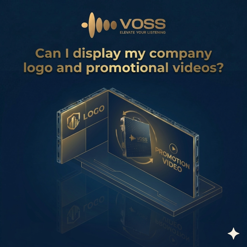 Can I display my company logo and promotional videos?