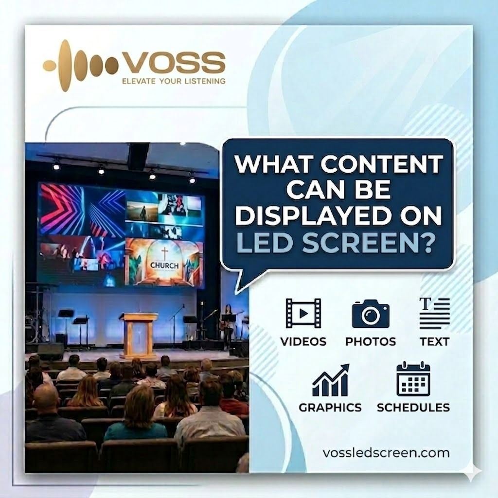 What content can be displayed on the LED screen?