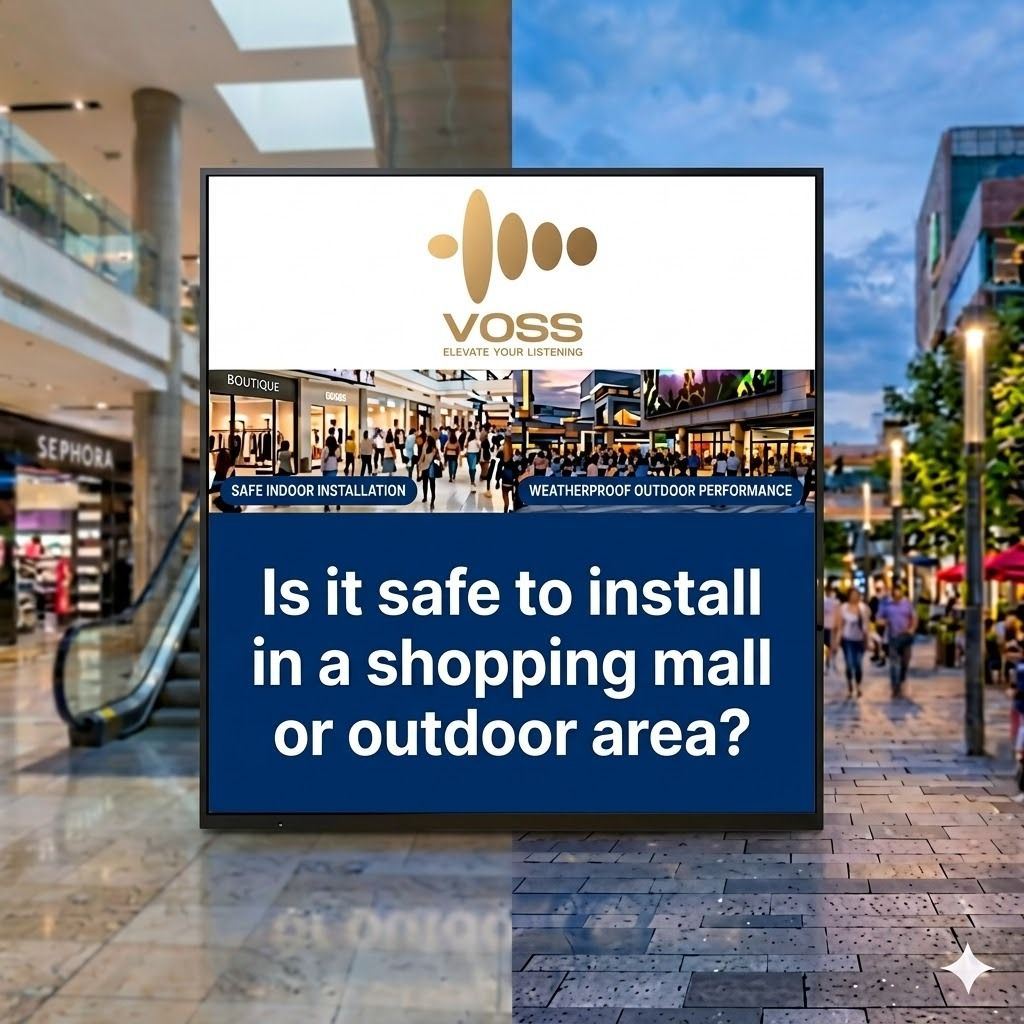 Is it safe to install in a shopping mall or outdoor area?