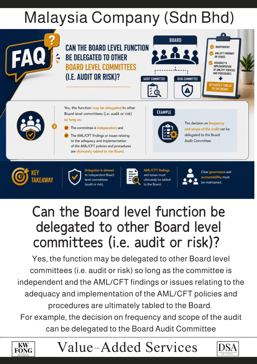 Can the Board level function be delegated to other Board level committees (i.e. audit or risk)? � ����»ᣨBoard������� AML/CFT ְ���Ƿ����ί�ɸ��������»�ίԱ�ᣨ�������ίԱ�����չ���ίԱ�ᣩ��