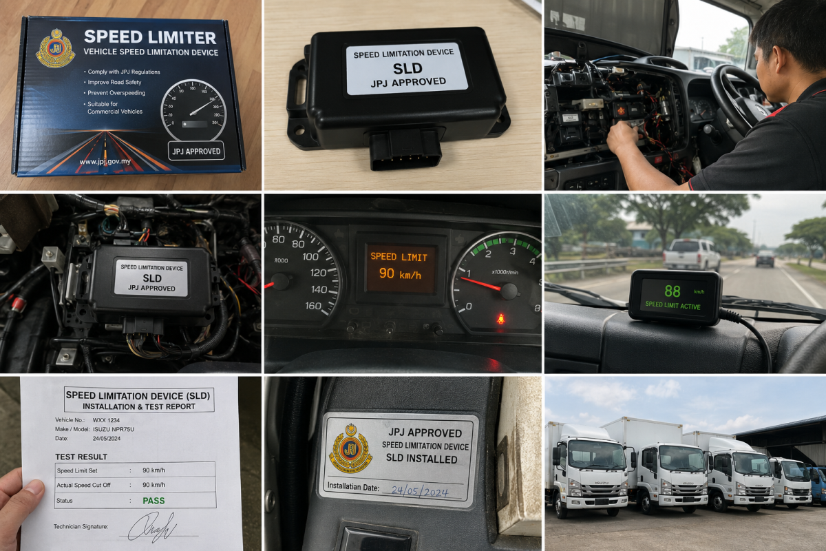 JPJ Retrofit SLD Installation for Lorries & Commercial Fleets Malaysia @ Professional supply and installation of JPJ Retrofit Speed Limitation Devices for Isuzu, Hino, Foton, Mitsubishi Fuso, and other commercial vehicles.