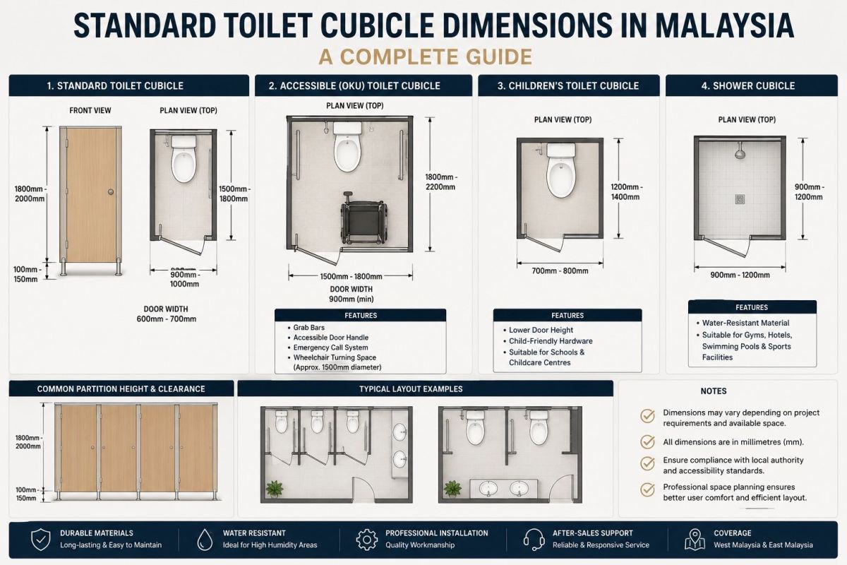 Standard Toilet Cubicle Dimensions in Malaysia: A Complete Guide