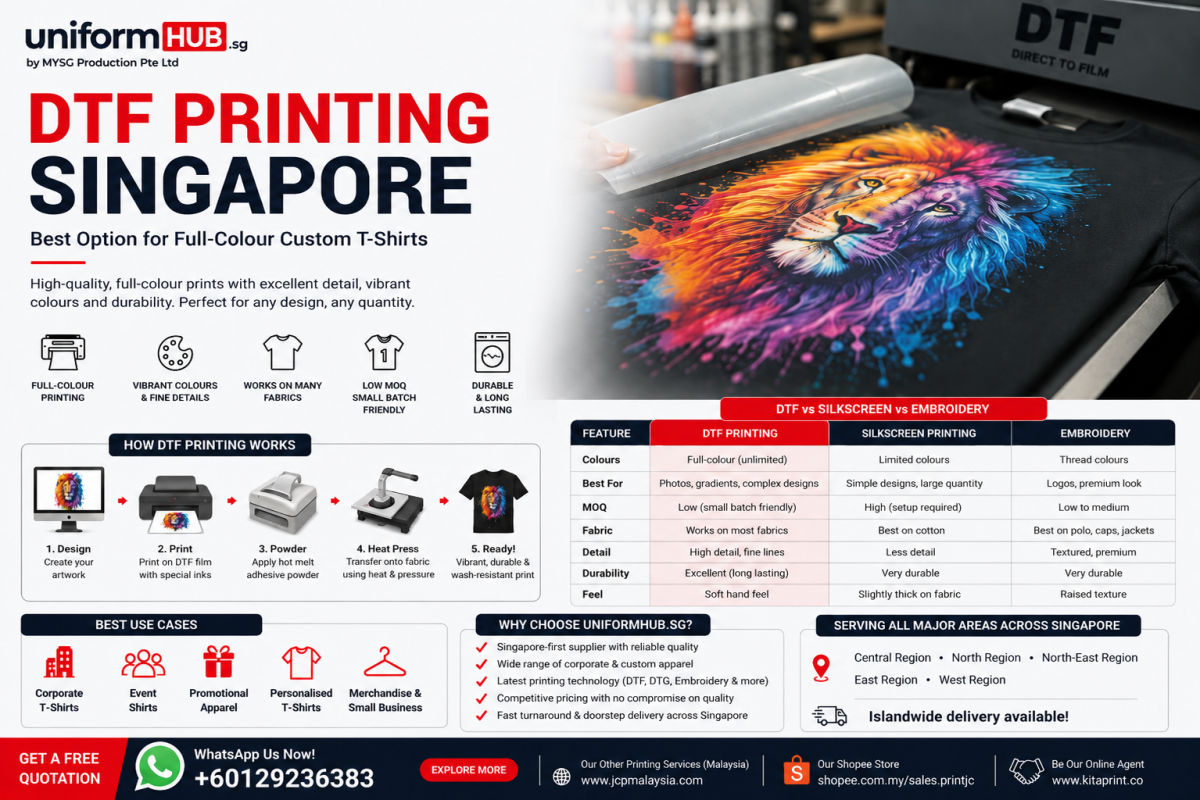DTF Printing Singapore: Best Option for Full-Colour Custom T-Shirts