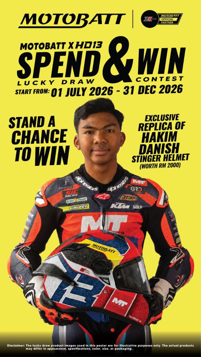  MOTOBATT X HD13 SPEND & WIN LUCKY DRAW CONTEST 