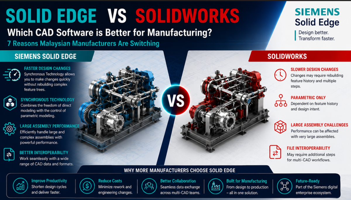 Solid Edge vs SolidWorks: 7 Reasons Malaysian Manufacturers Are Switching
