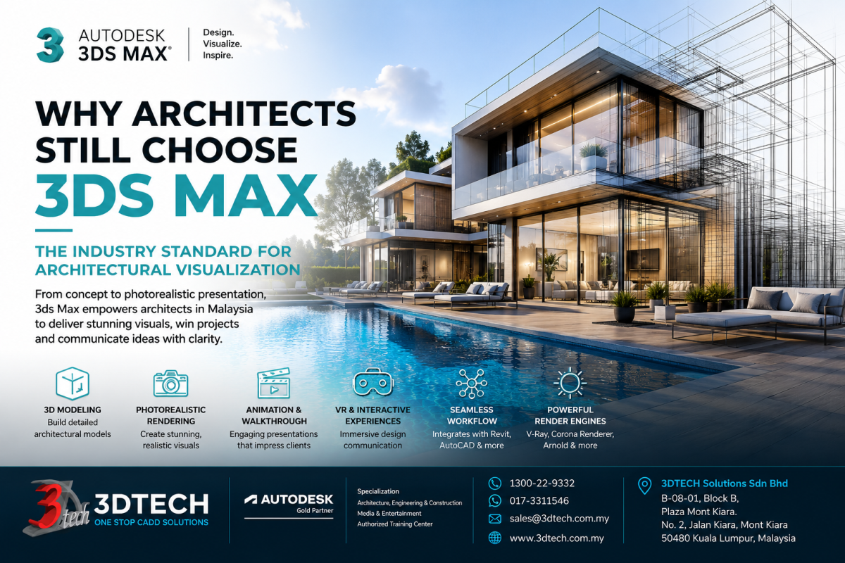 Why Architects Still Choose 3ds Max in Malaysia | Autodesk 3ds Max Malaysia | 3DTECH