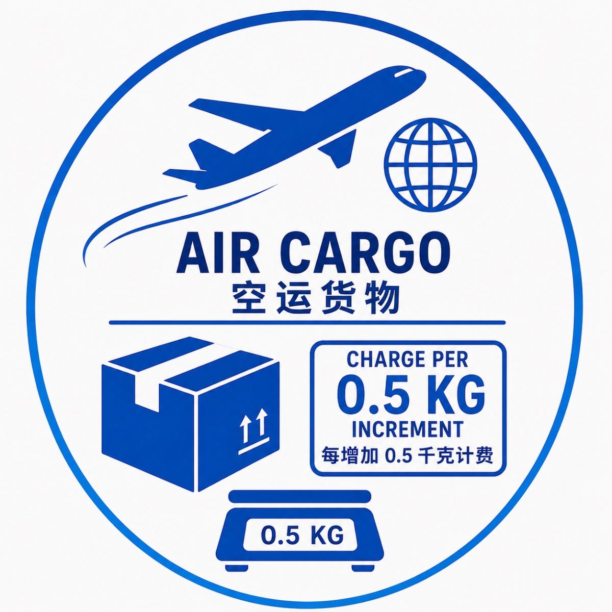 Air Cargo Charged in 0.5 kg Increments
