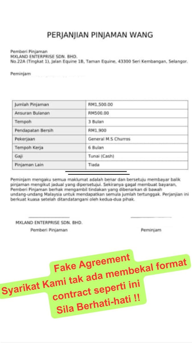 Fake Agreement 