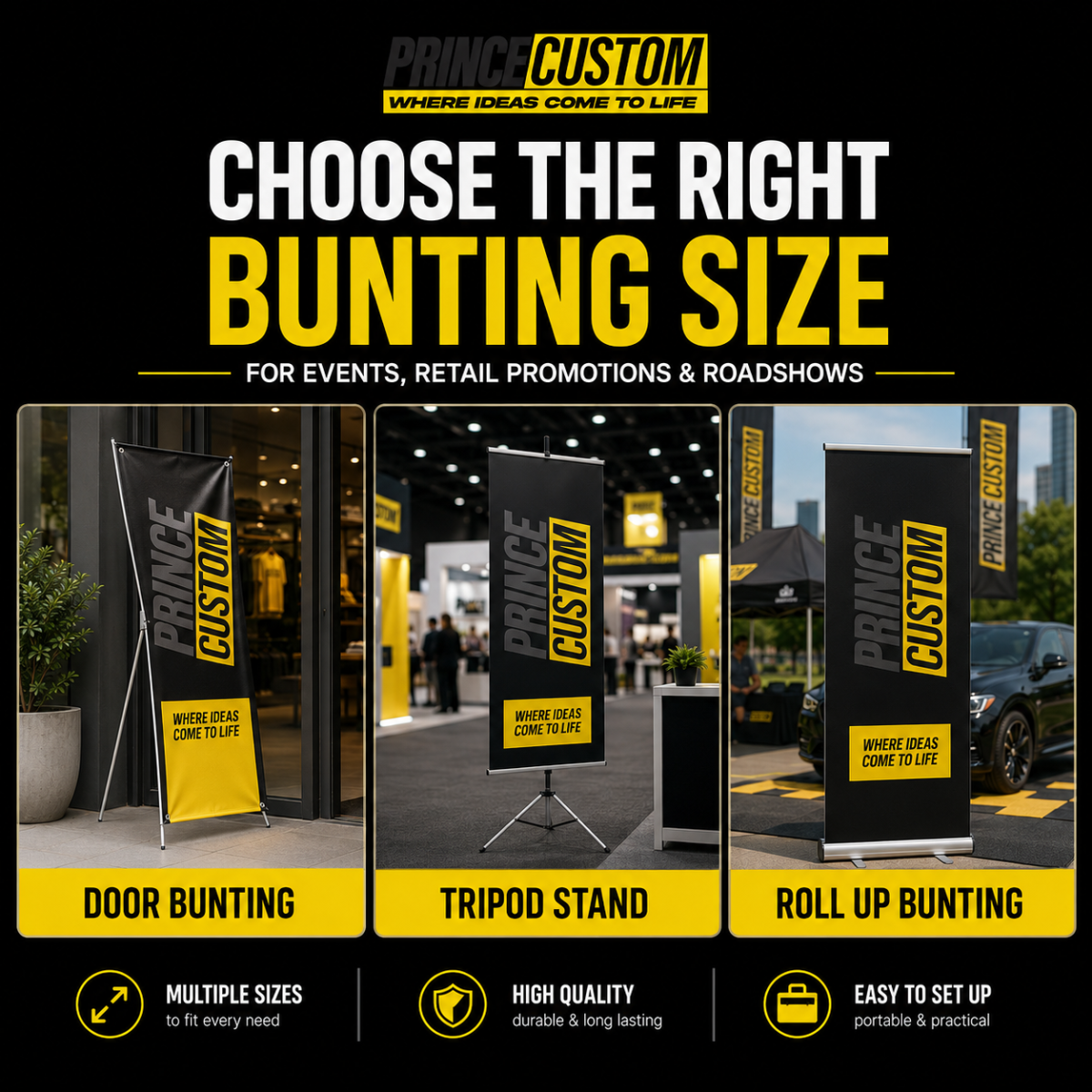 How to Choose the Right Bunting Size for Events, Retail Promotions, and Roadshows