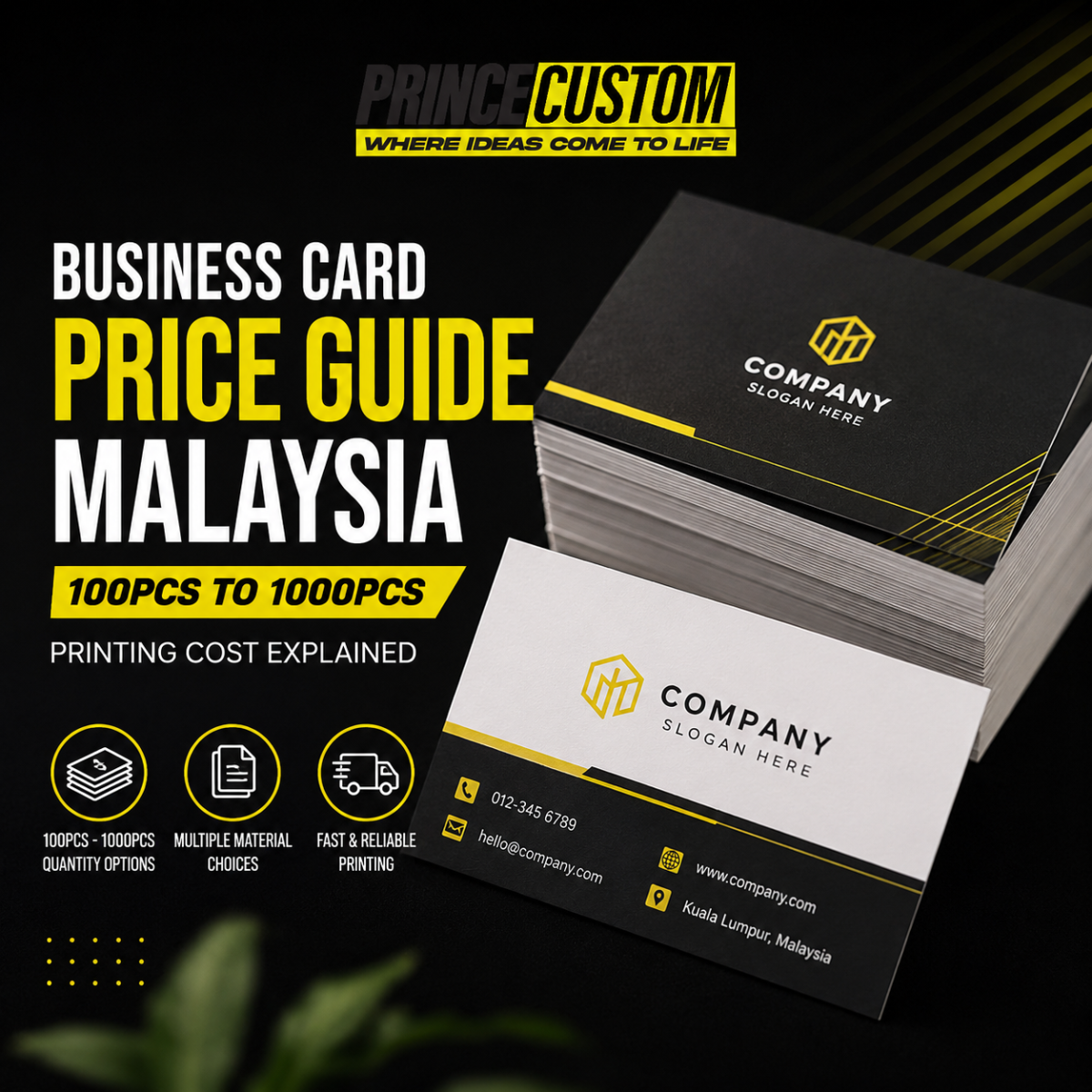 Business Card Price Guide Malaysia: 100pcs to 1000pcs Printing Cost Explained
