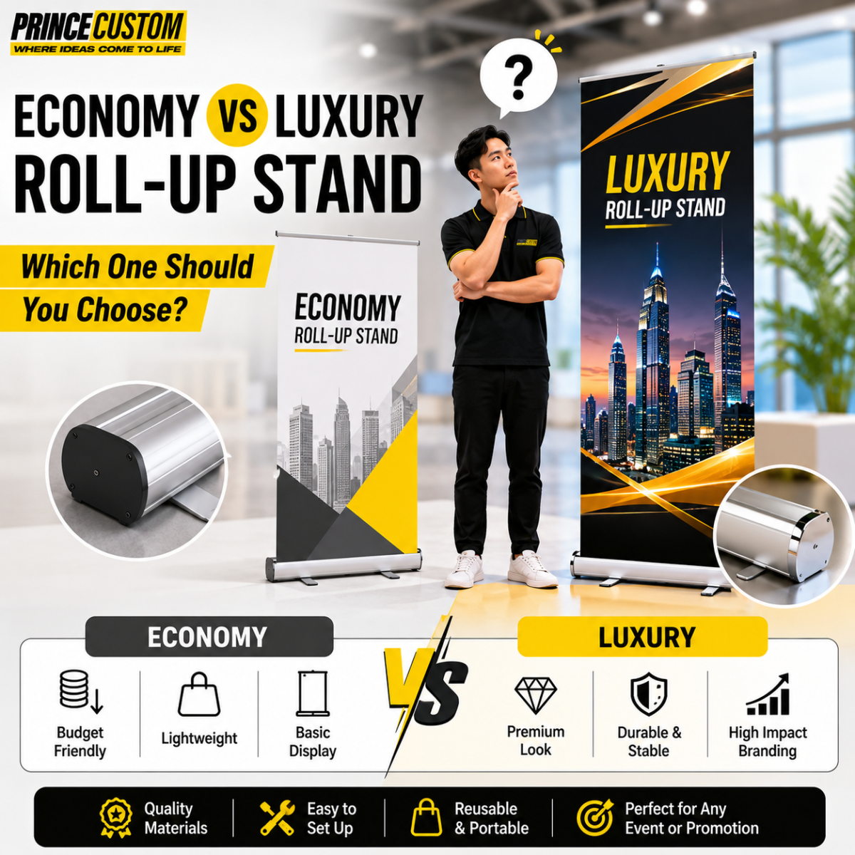 Economy vs Luxury Roll-Up Stand: Which One Should You Choose?
