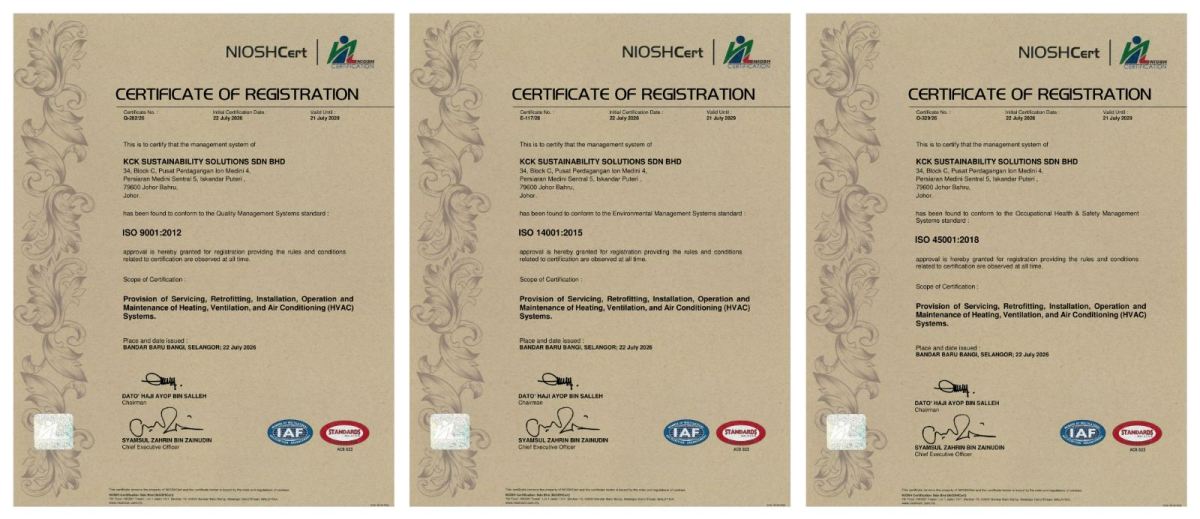 KCK Sustainability Solutions Achieves Triple ISO Certification, Strengthening Its Position Among Malaysia's Leading HVAC Engineering and Maintenance Companies