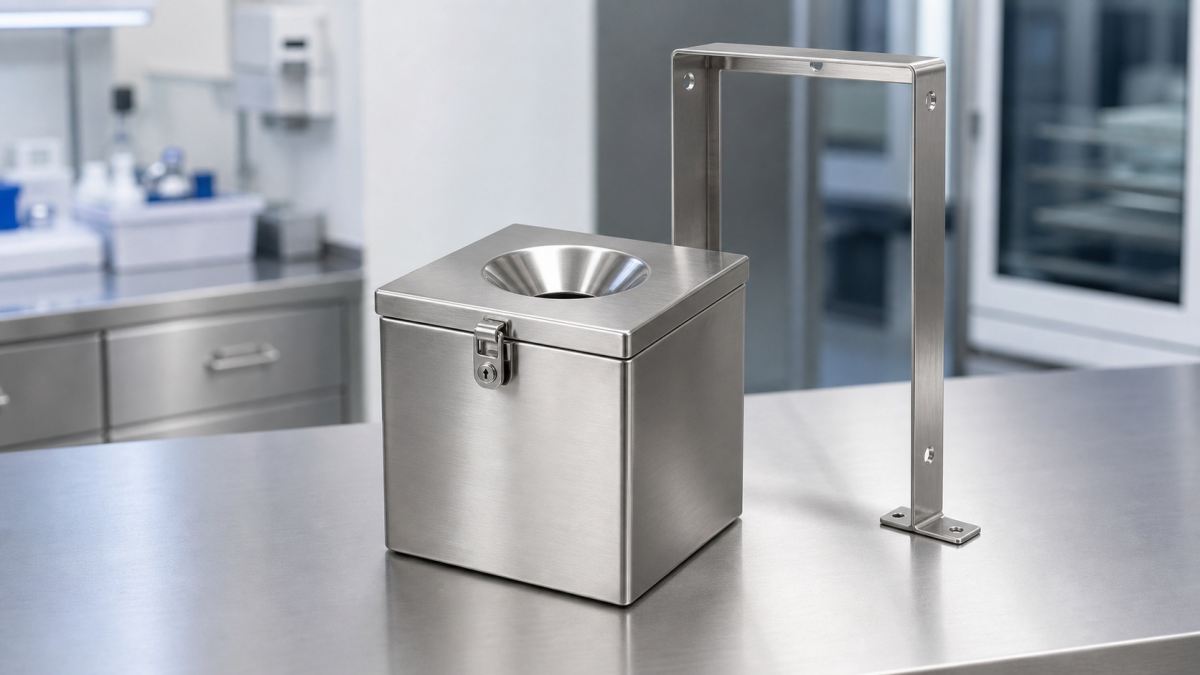 Reject Vial Container: Safer Drop-In Disposal Beside the Bench