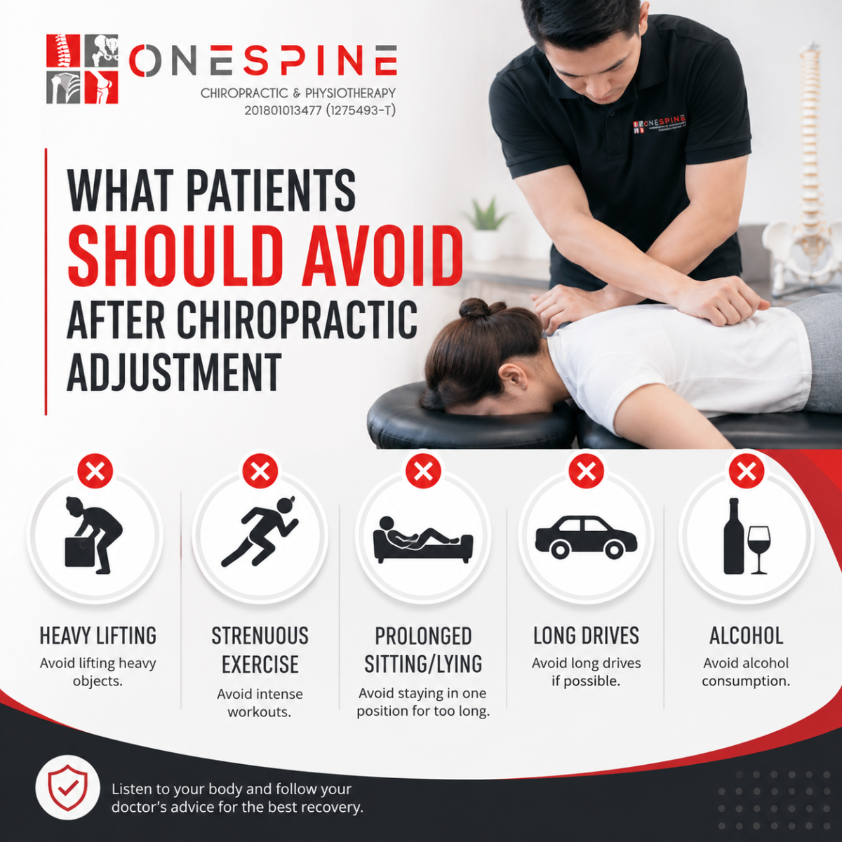 What Patients Should Avoid After Chiropractic Adjustment
