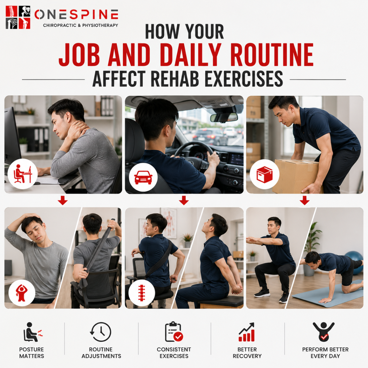 How Your Job and Daily Routine Affect Your Rehab Exercise Plan