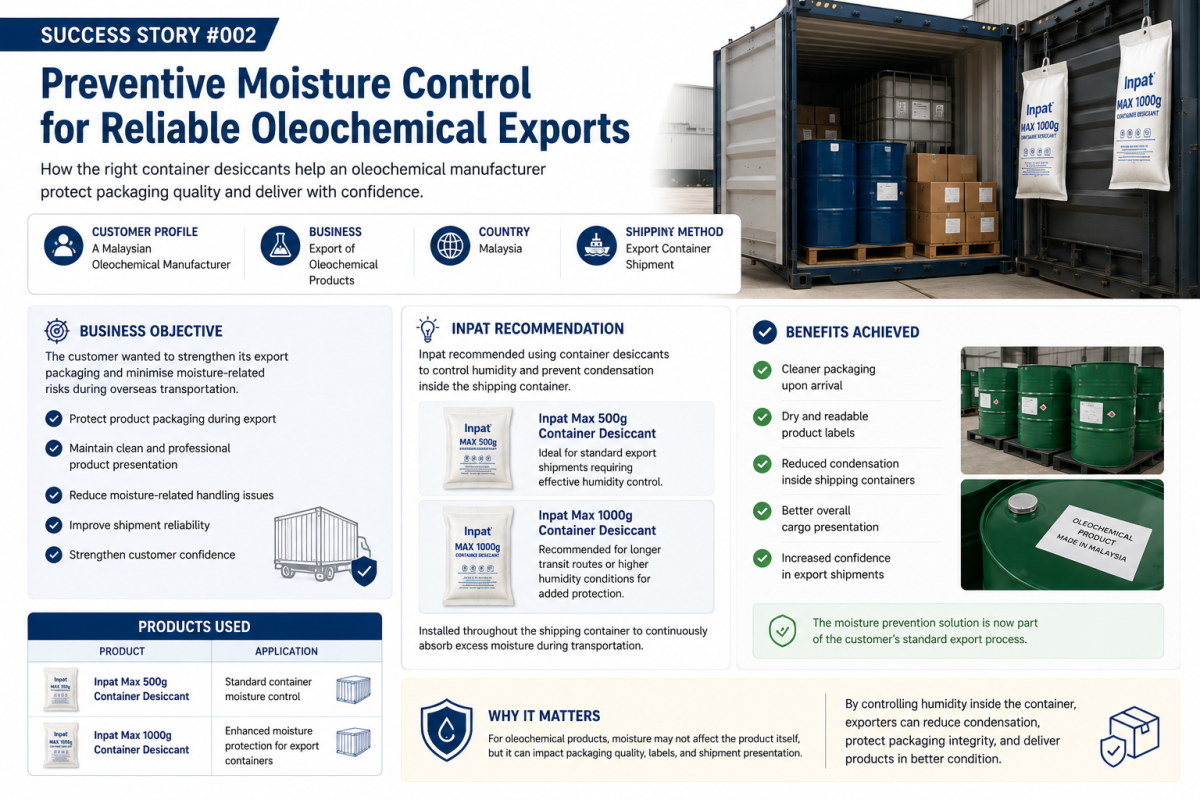 Moisture Prevention Success Story #002 - Oleochemical