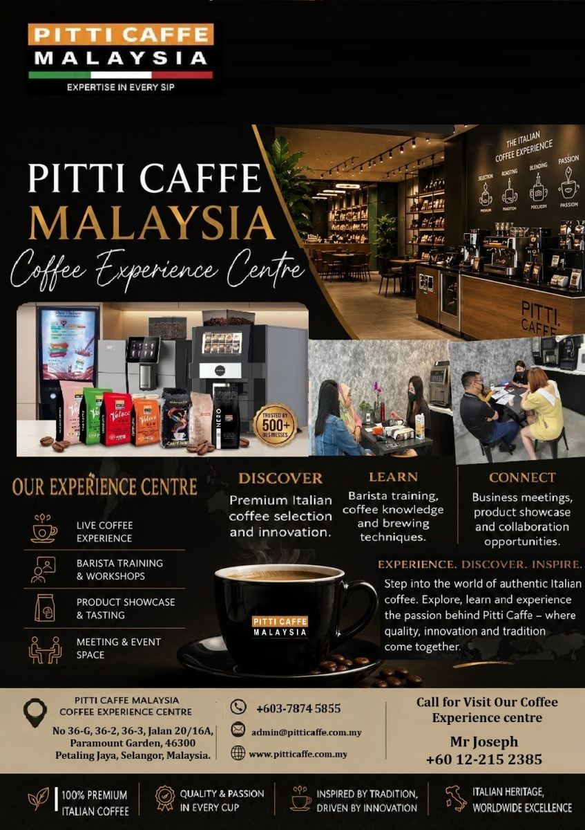 Office Coffee Machine Rental Experience Centre in Malaysia- PITTI CAFFE MALAYSIA