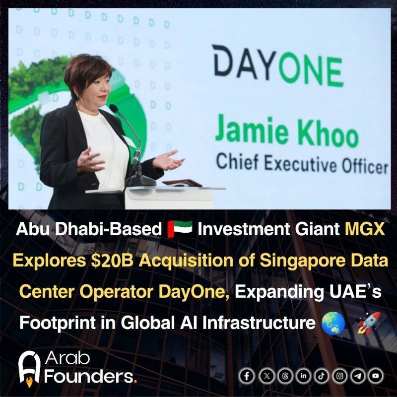 ������ Abu Dhabi-based AI investment giant MGX is reportedly exploring a potential acquisition of Singapore-based data center operator DayOne in a deal that could value the company at up to  billion, further expanding the UAE��s footprint in glo