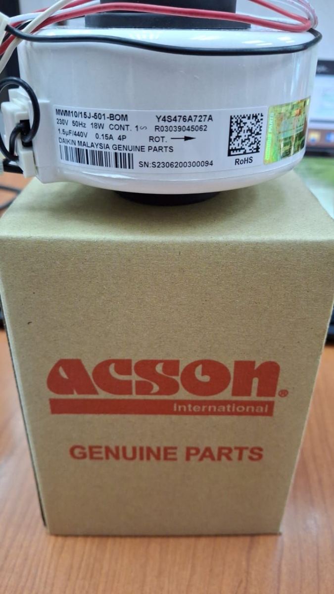 FAN MOTOR MWM10/15J-501-WL, YKFG-18-4-123, 4P 18W 1PH 230V 1.5UF (1.0-1.5HP)