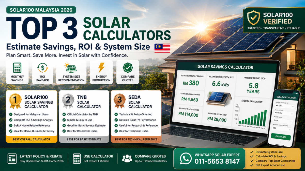 Top 3 Solar Calculator Malaysia 2026������̫���ܽ�ʡ����ѻر���ϵͳ����ָ��