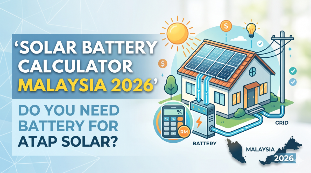 Kalkulator Solar Battery Malaysia 2026 | Perlu Bateri atau Pasang Solar Dulu?