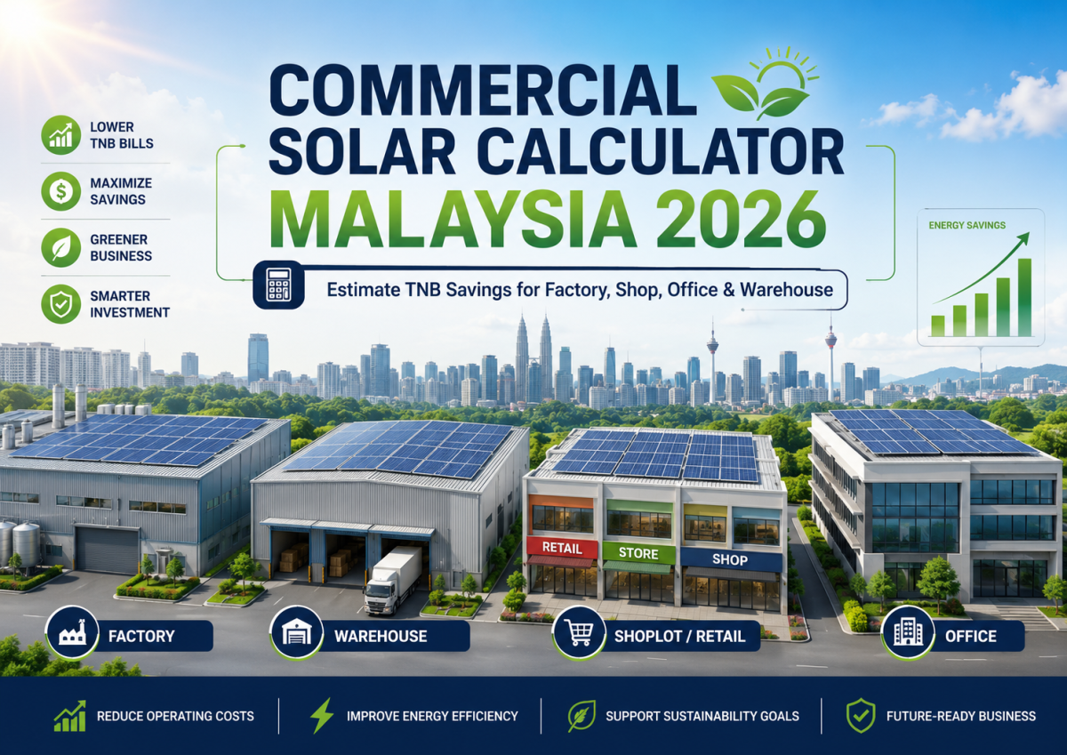Kalkulator Penjimatan Solar Komersial Malaysia 2026: Anggar Penjimatan Bil TNB untuk Kilang, Kedai, Pejabat dan Gudang