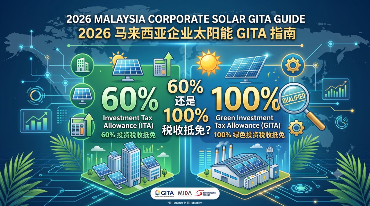 2026 Panduan GITA Solar Korporat Malaysia��Elaun Cukai 60% atau 100%?