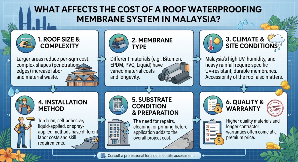 What Affects the Cost of a Roof Waterproofing Membrane System in Malaysia?