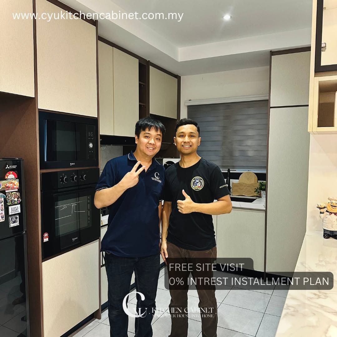 Melamine Kitchen Cabinet with Sintered Stone in Puchong