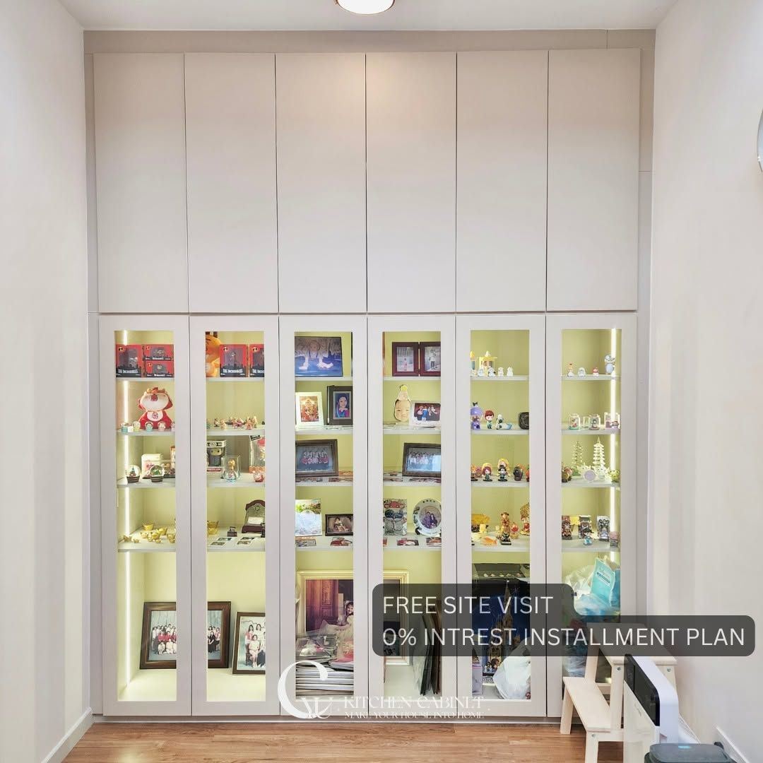 Custom Glass Door Wardrobe In Gamuda | Built-In Wardrobe Design