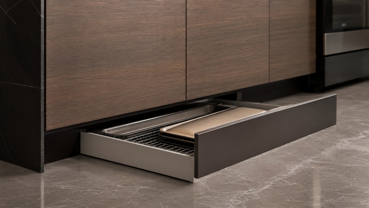 Custom Kitchen Cabinets KL: Why Toe-Kick Drawers Are Useful in Small Kitchens